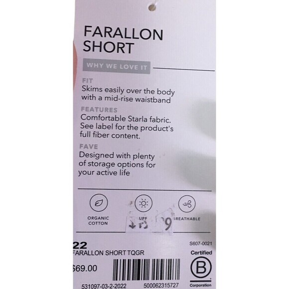 Athleta Shorts Women's Size 22 Light Yellow Stretch Draw String Farallon Cotton - Picture 5 of 5